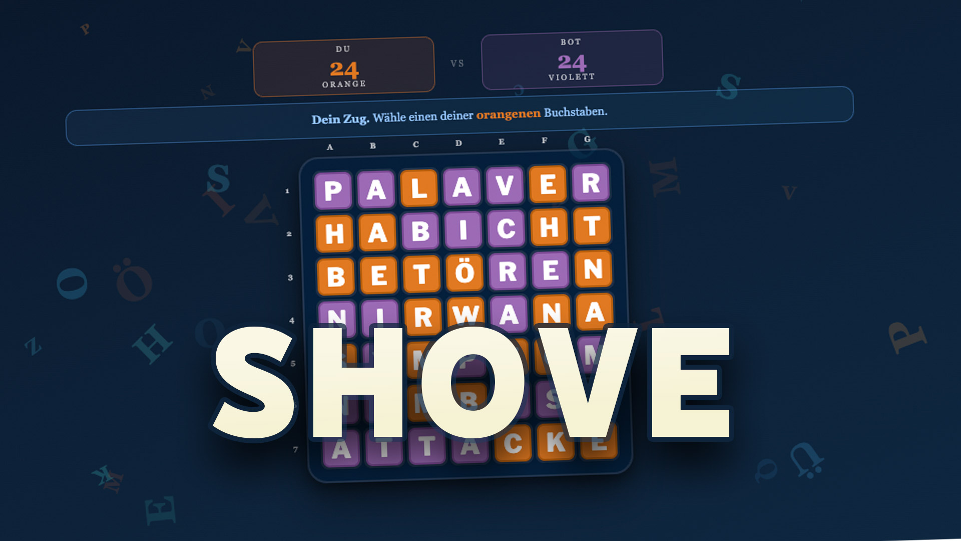 SHOVE: Wenn Scrabble auf Schiebekunst trifft — neues Wortspiel sucht Publisher